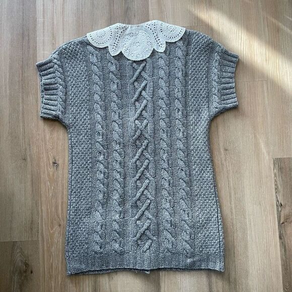 3.1 Phillip Lim Cashmere Cable Knit Grey Button Sweater Cardigan Women’s Small - Picture 6 of 8